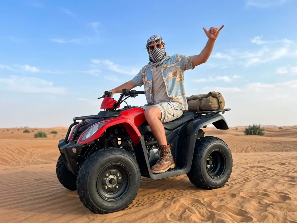 Dubai quad bike rental packages with different riding durations and vehicle options for beginners, couples, families, and experienced desert riders.