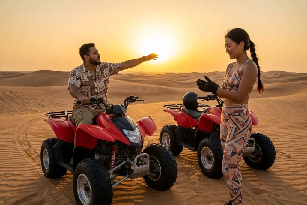 Morning or evening quad biking in Dubai desert